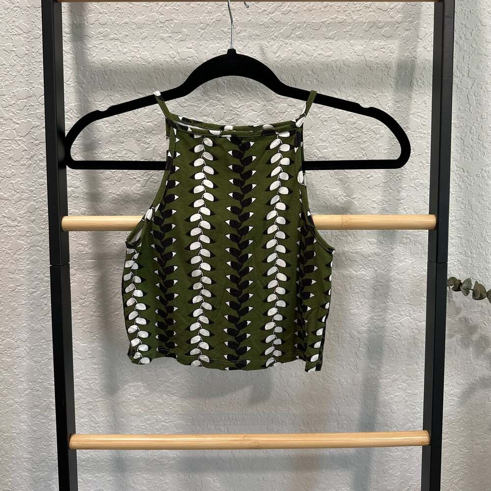 Fighting Eel Green and White Crop Top